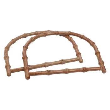 AHŞAP GÖRÜNÜMLÜ U MODEL TIRTIKLI ÇANTA SAPI