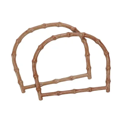 AHŞAP GÖRÜNÜMLÜ U MODEL TIRTIKLI ÇANTA SAPI