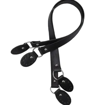 Suni Deri Çanta Askısı - Siyah