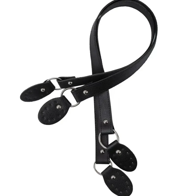 Suni Deri Çanta Askısı - Siyah