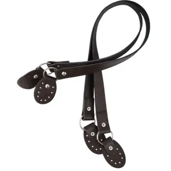 Suni Deri Çanta Askısı - Kahverengi