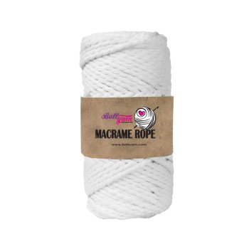 3 mm Macrame Rope 250 gr - Beyaz