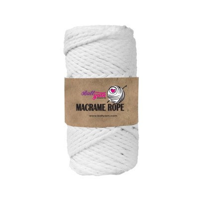 3 mm Macrame Rope 250 gr - Beyaz