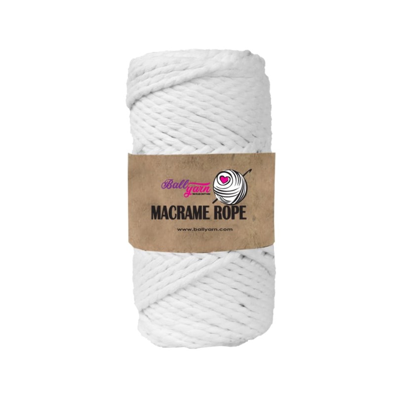 3 mm Macrame Rope 250 gr - Beyaz