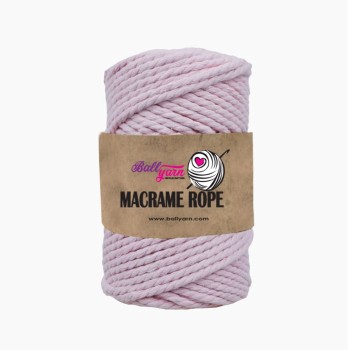 4 mm Macrame Rope 330 gr - Açık Pembe