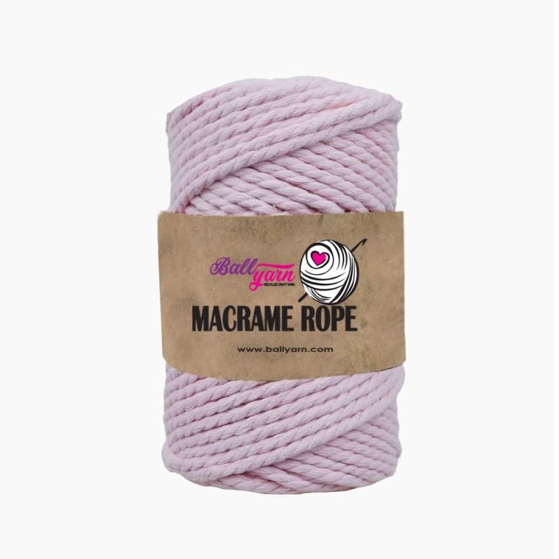 4 mm Macrame Rope 330 gr - Açık Pembe