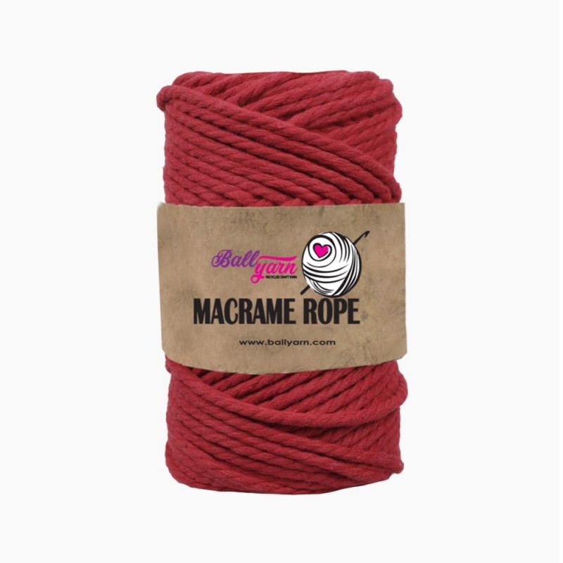 4 mm Macrame Rope 330 gr - Kırmızı