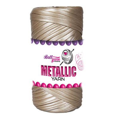 Metalik Deri İp - Bej