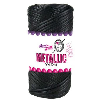 Metalik Deri İp - Siyah